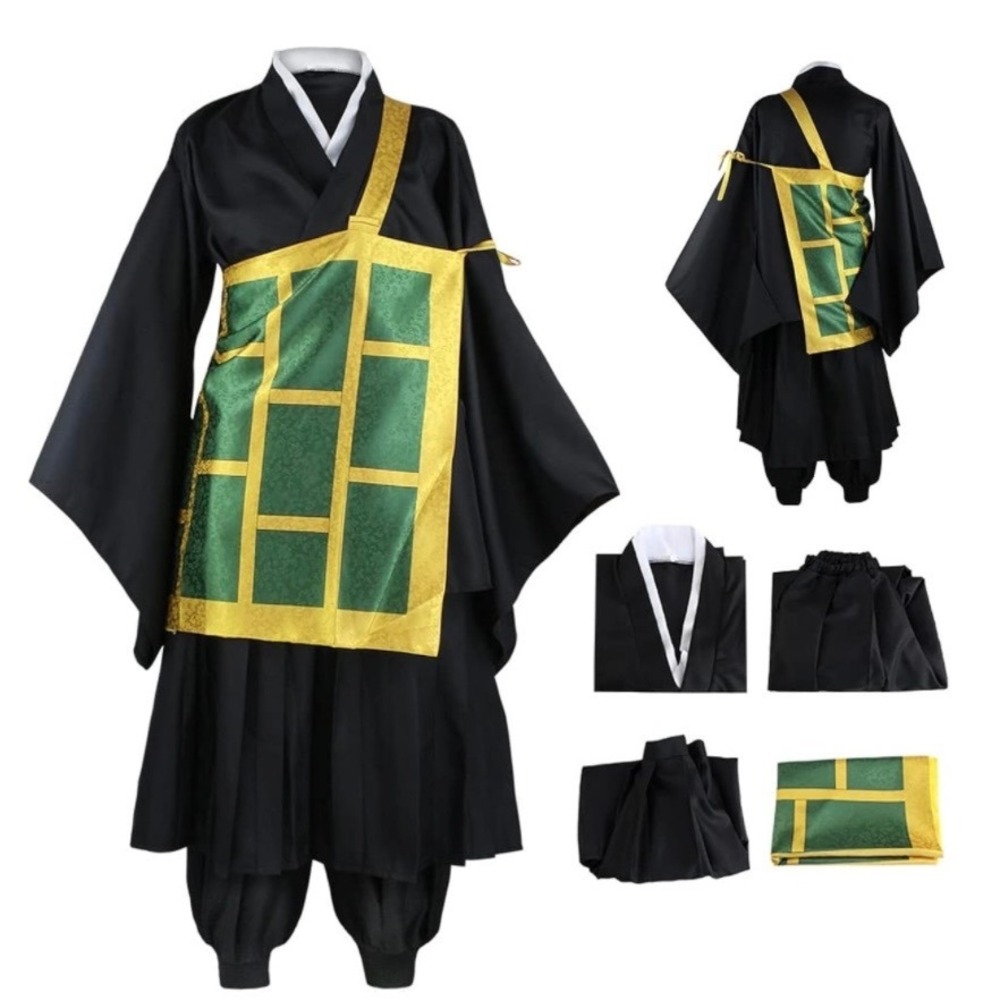 Unbranded Geto Suguru Cosplay Costume Mens Black Set - Check Measurements XL/3XL